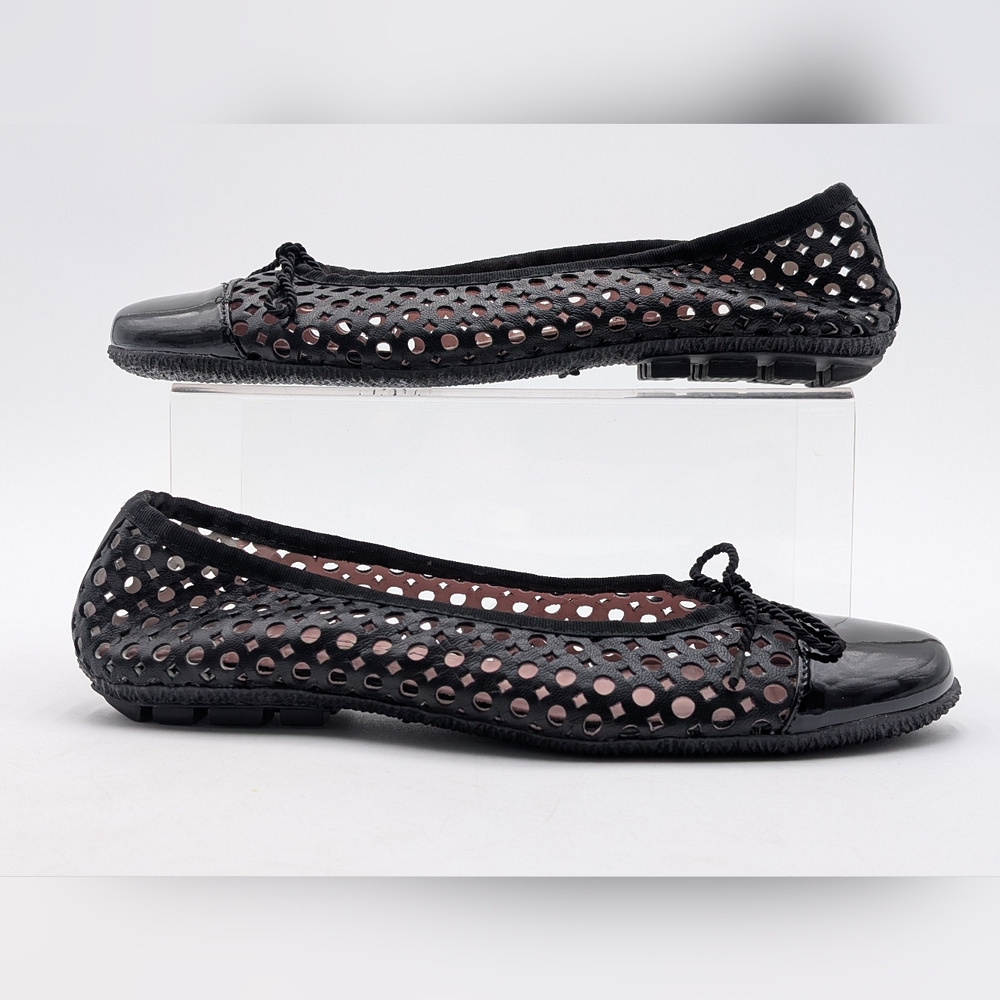 Paul Mayers Attitudes Ballet Flats Sz 8B Black Patent & Mesh Leather Women Shoes - Picture 10 of 17